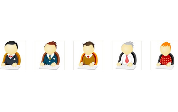 White Collar Office People Icons