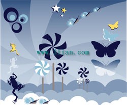 kincir angin dan kupu-kupu