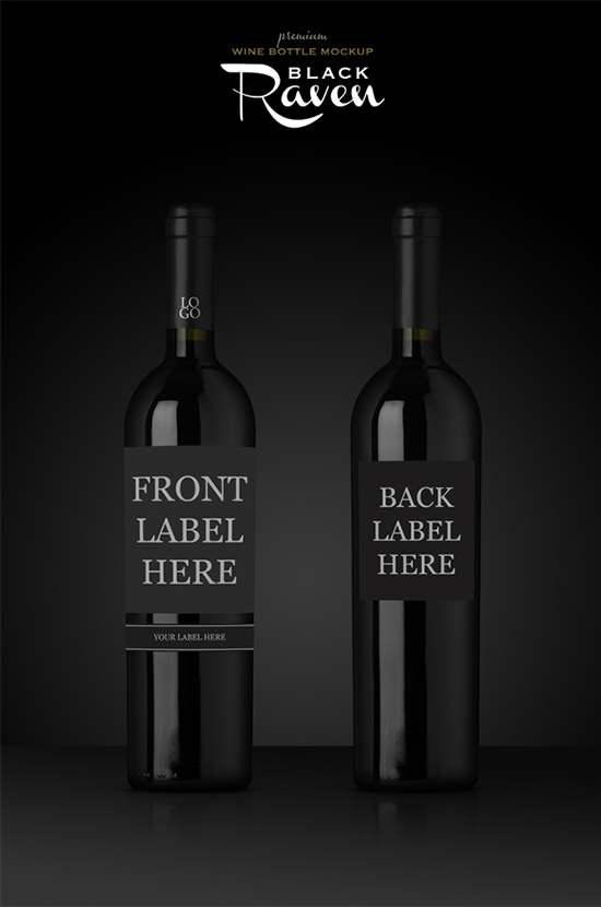 bottiglia di vino design materiale psd