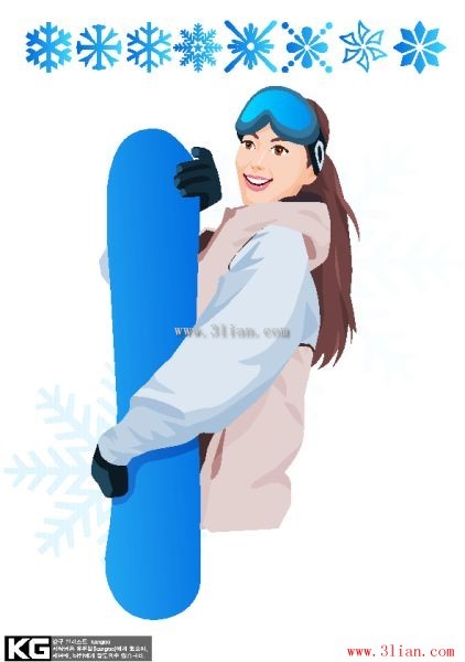 겨울 스키 소녀