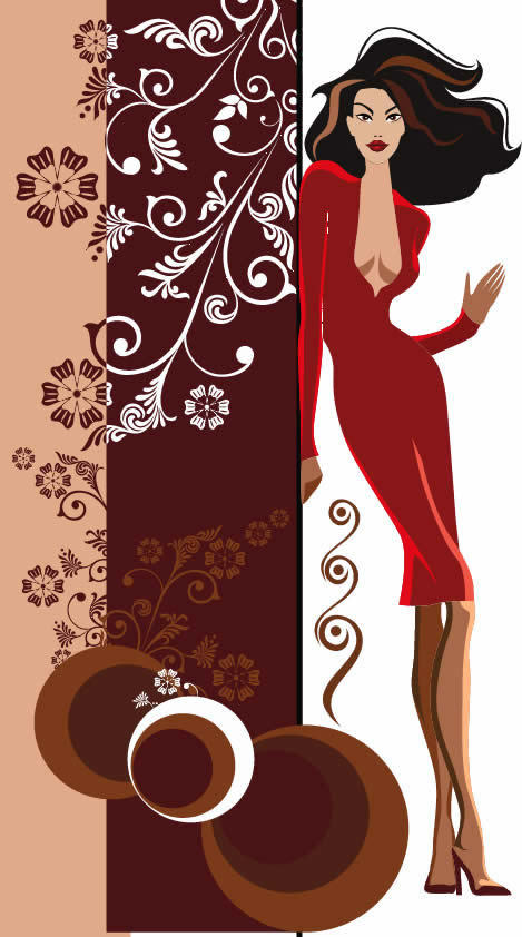 Women With Patterned Background