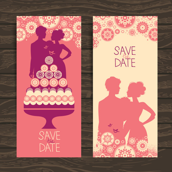 biji-bijian kayu latar belakang pernikahan desain kartu