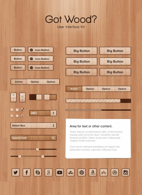 木製テーマ web ui デザイン ソース ファイル