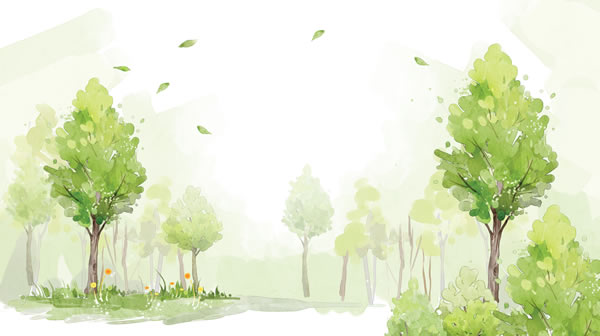 水彩画の背景を森の psd 素材