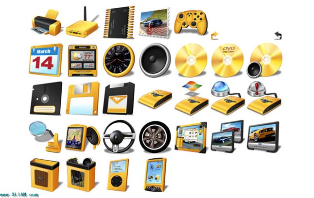 Yellow Color Desktop Icon Png