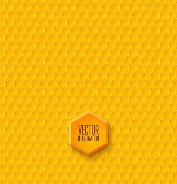 Yellow Honeycomb Shaped Seamless Background