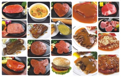 20 西式菜肴集合的清晰圖片