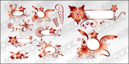 2008-dekoratives Muster-Vektor-material