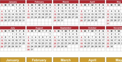 2009 免費向量日曆