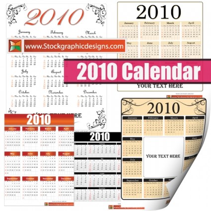 Kostenlose Vector 2010 Kalender