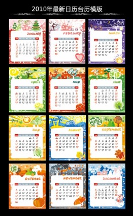 plantilla de hermoso calendario 2010