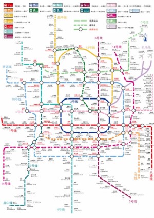 vecteur de métro de beijing 2011 et projets d'avenir