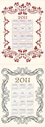 2011 カレンダー テンプレート ベクトル