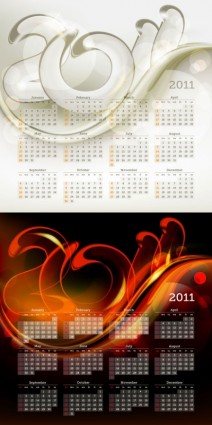 2011 カレンダー テンプレート ベクトル