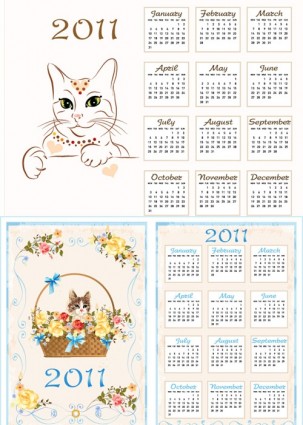 vektor template kalender 2011