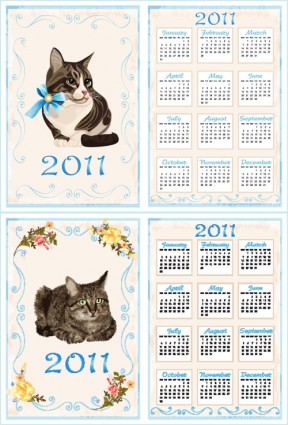 2011 calendario template vettoriale