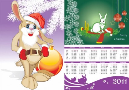 anno del calendario 2011 del vettore del coniglio