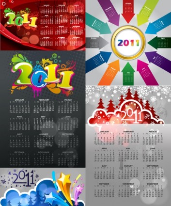 2011 warna kalender template vektor