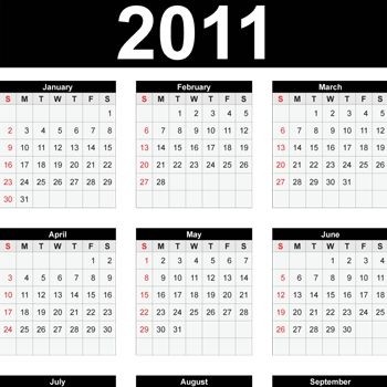 calendario 2011 vettoriale gratis