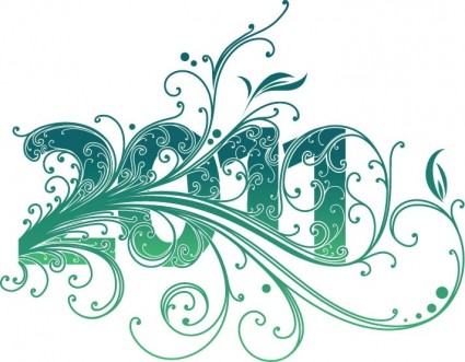 2011 nouvel an swirl design graphique vectoriel