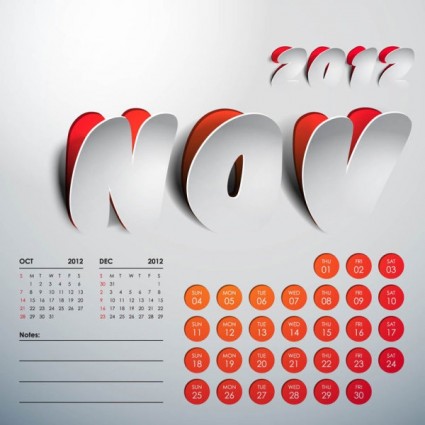 vecteur de calendrier 2012 art