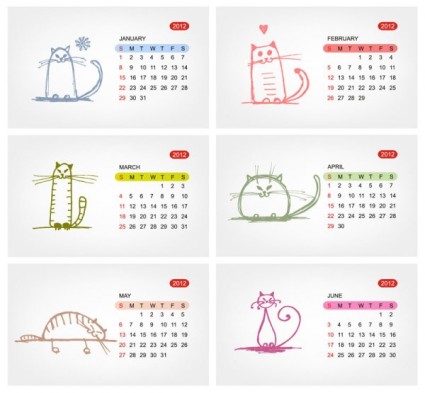 2012 Kalender template vektor