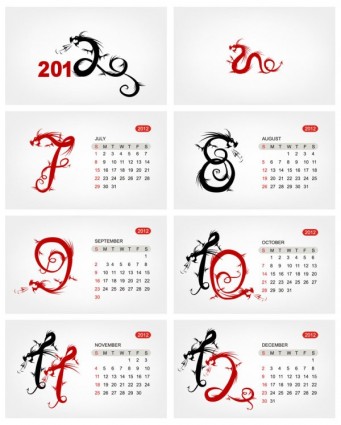 vector de plantilla de calendario 2012