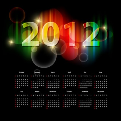 vetor de calendário 2012