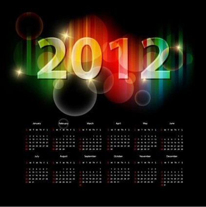 vettoriale calendario 2012