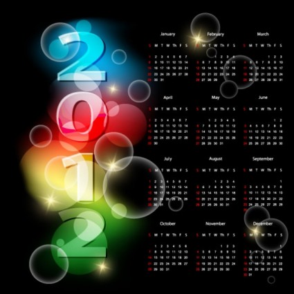 vecteur de calendrier 2012