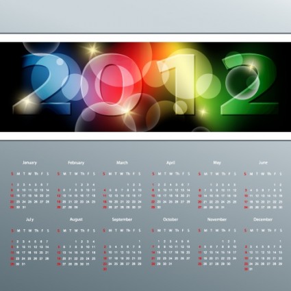 vecteur de calendrier 2012
