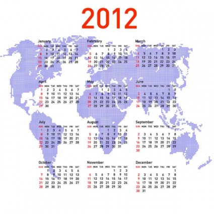 vettoriale calendario 2012