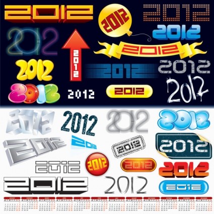 2012 創意藝術字向量