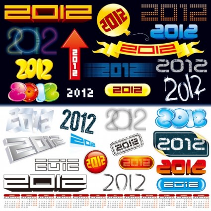 2012 字體設計向量