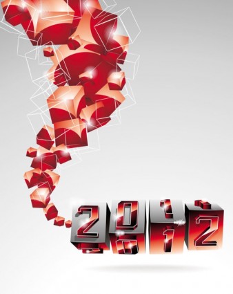 2012 phông chữ đồ họa nền thiết kế vector