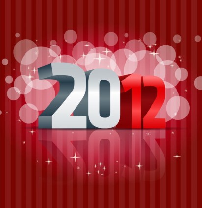 สวัสดีปีใหม่ 2012 ภาพเวกเตอร์