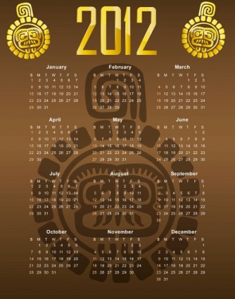 2012 插畫日曆向量