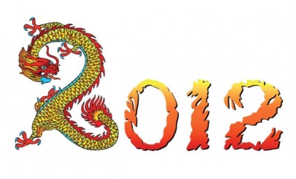 2012 ano do dragão criativo desenho vetorial