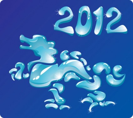 2012 tahun Naga kreatif desain vektor