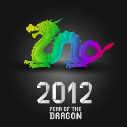 2012 l'année du dragon design vecteur