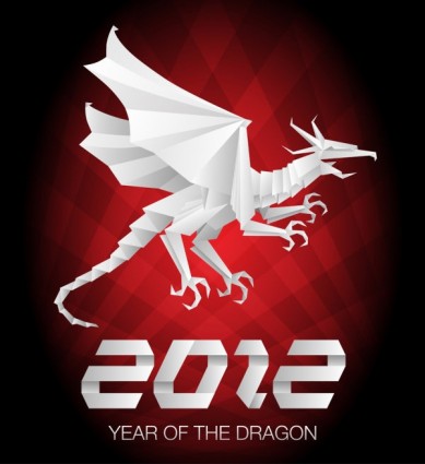 2012 Jahr des Drachen-Vektors