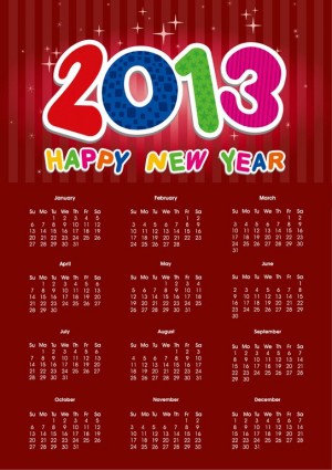 vector calendario 2013