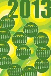 2013 Kalender entwerfen Elemente Vektor