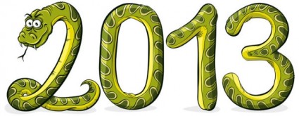 ヘビの 2013 年の漫画の背景のベクトル
