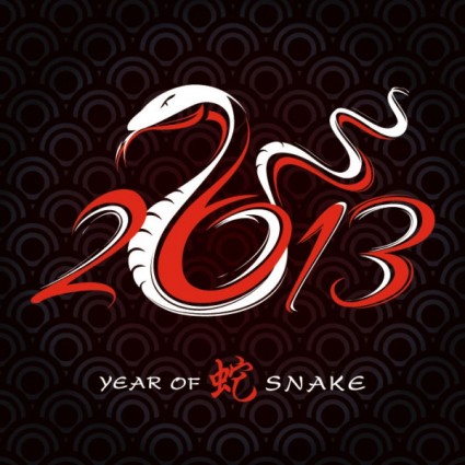 2013 anno del serpente disegno vettoriale