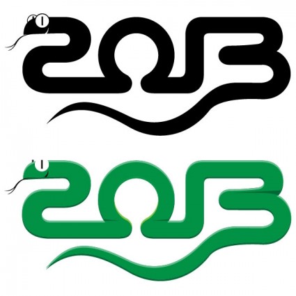 tahun 2013 ular desain vektor