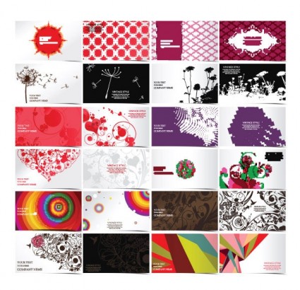 24 exquisite Mode Muster Visitenkarte Vorlage Vektor