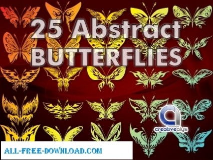 25 kupu-kupu Abstrak dalam vektor