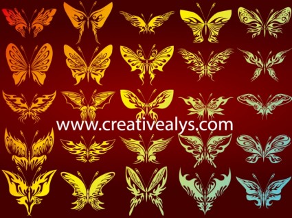 25 bướm trừu tượng trong vector