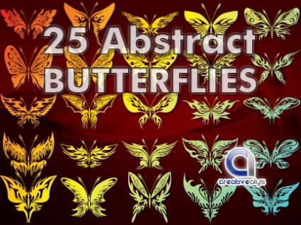 vecteurs de 25 papillons abstraite